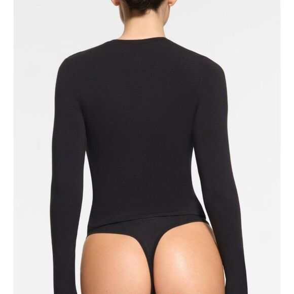 NWT Skims Cotton Jersey Long Sleeve in Soot XXS - Picture 3 of 5